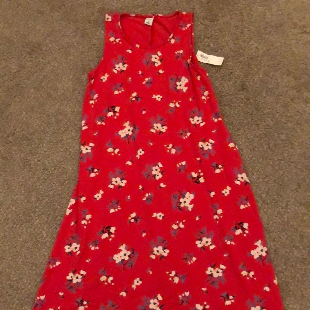 A red flower dress